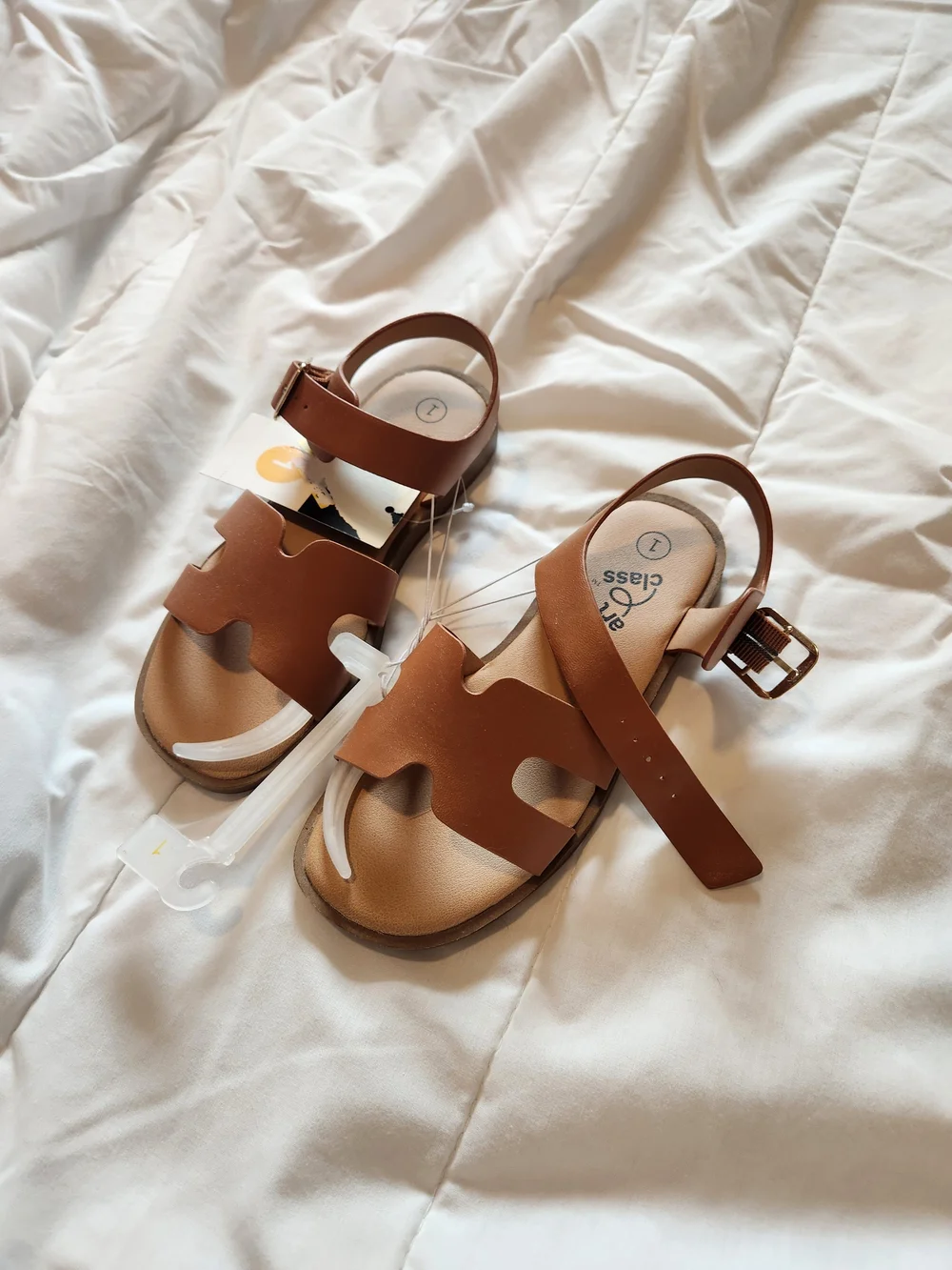 art class Tan Brown Girls' Open-Toe Buckle Sandals
